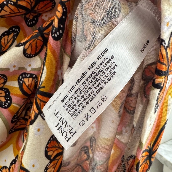 Posh Peanut Bowie Adult Orange and White Butterfly pullover sweater - Picture 5 of 6